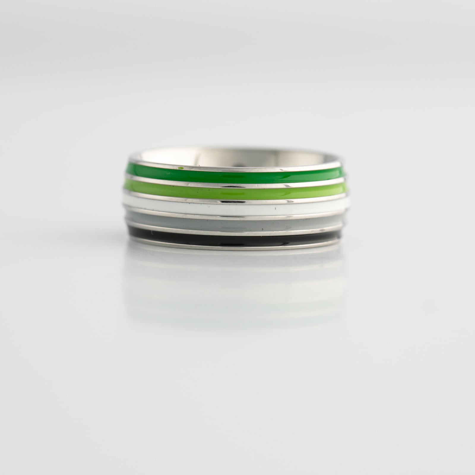 Aromantic Pride Ring | Stainless Steel Aro Pride Band Ring
