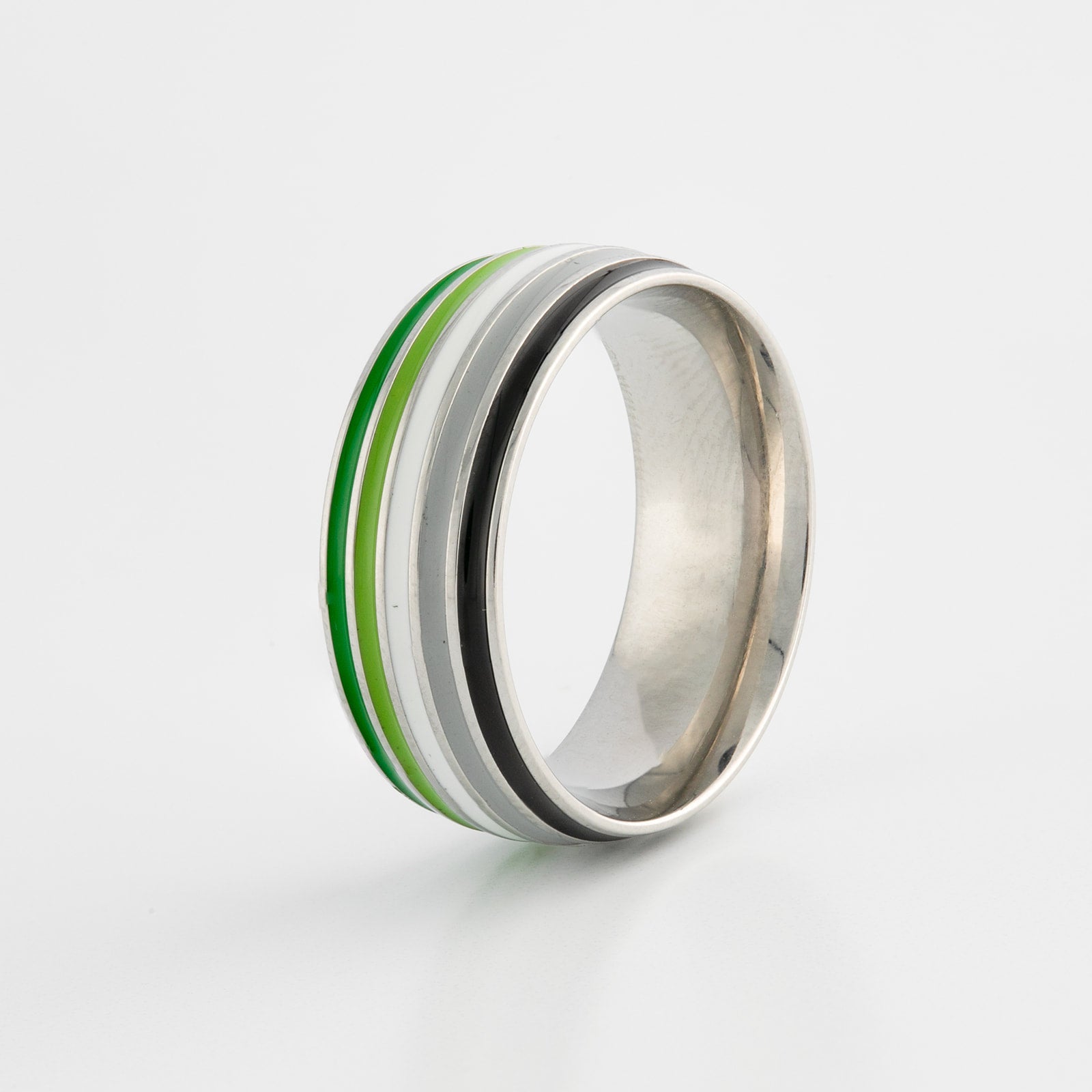 Aromantic Pride Ring | Stainless Steel Aro Pride Band Ring