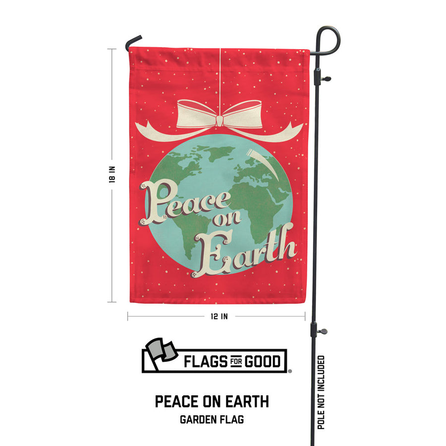 peace on earth garden flag 18"x12" measurements 