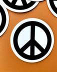 peace sign sticker black on white vinyl sticker