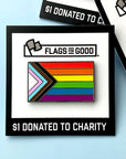 progress pride flag hard enamel pin