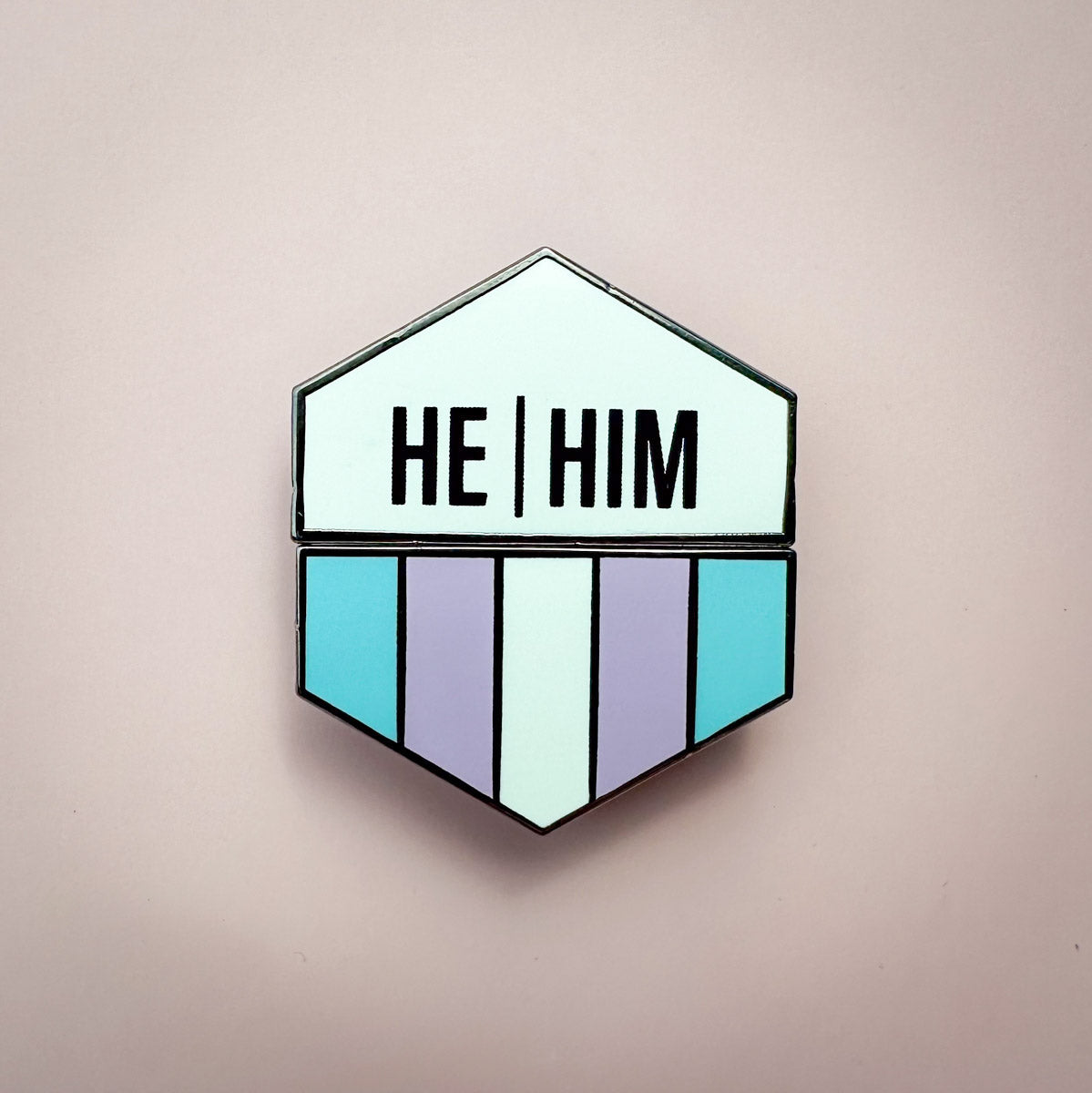 Flags For Good Pronoun + Pride Flag Magnetic Pin | He Him + Trans Flag Combo