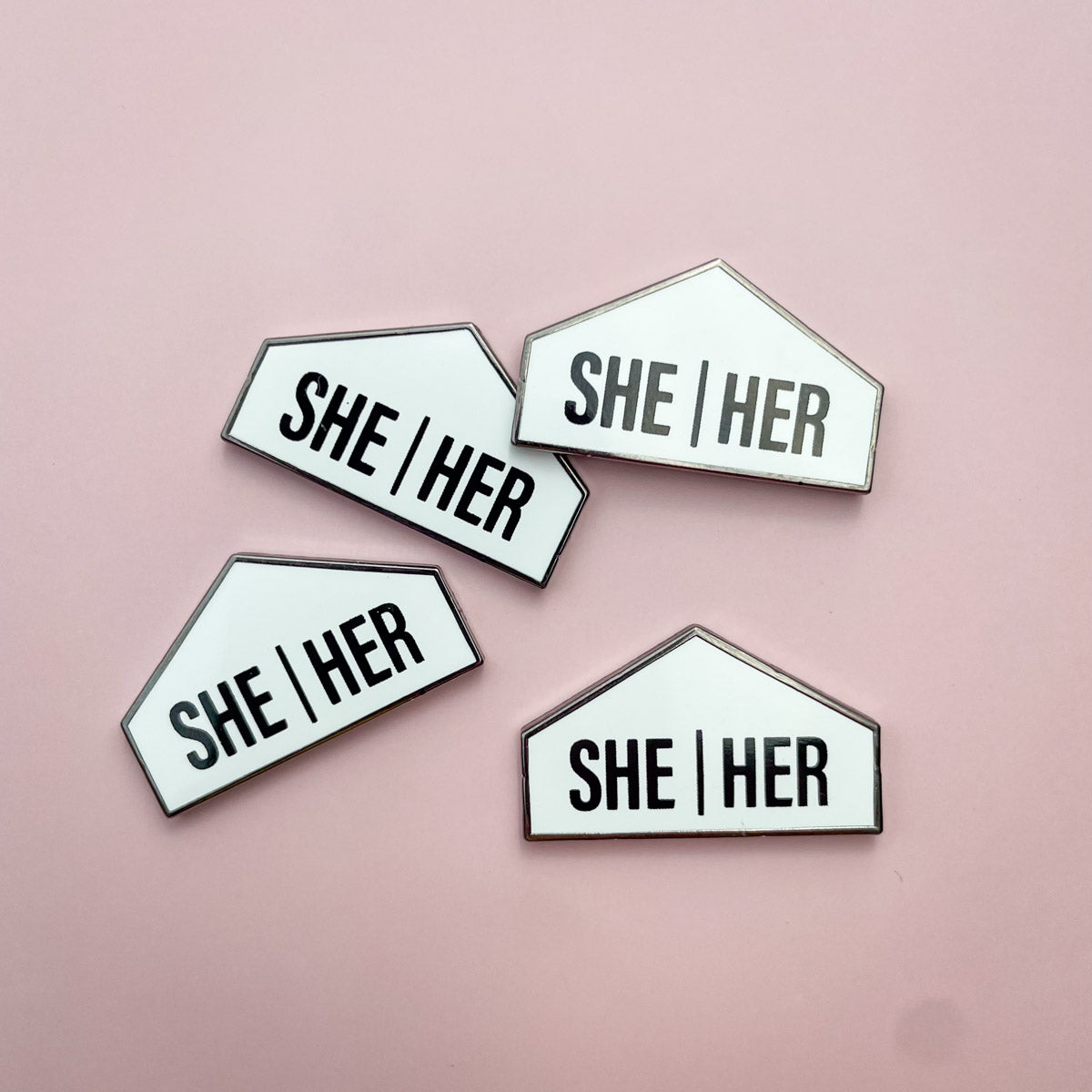 Pronoun + Pride Flag Interchangeable Magnetic Pin Set by Flags For Good | She Her Pronoun Badges Tops