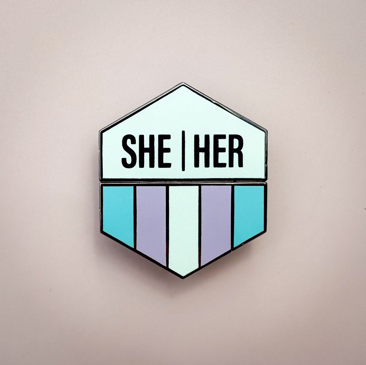 Flags For Good Pronoun + Pride Flag Magnetic Pin | She Her + Trans Flag Combo