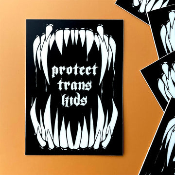 protect trans kids vinyl sticker by flags for good