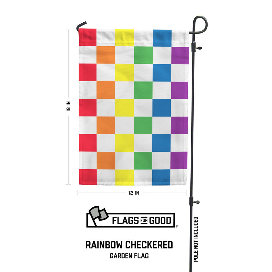 Rainbow Checkered Garden Flag