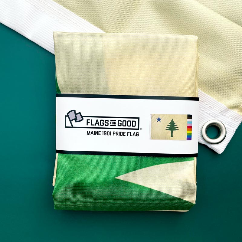 Rainbow Maine 1901 2ftx3ft single-sided flag by flags for good