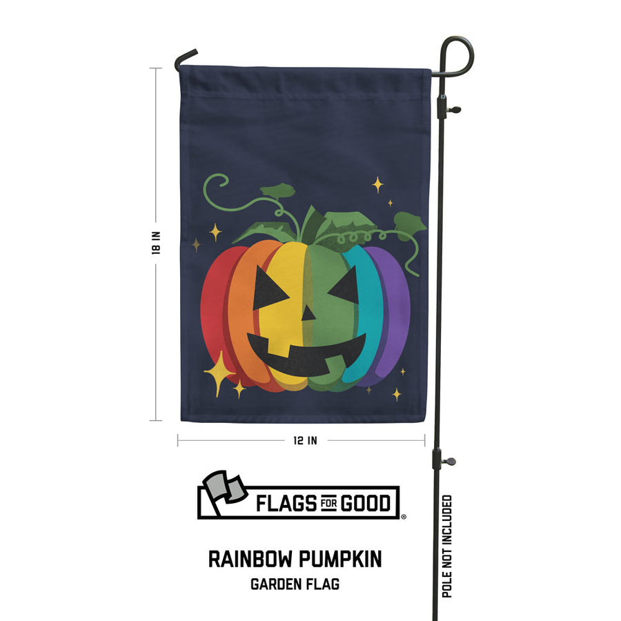 rainbow pumpkin garden flag designed by flags for good specs