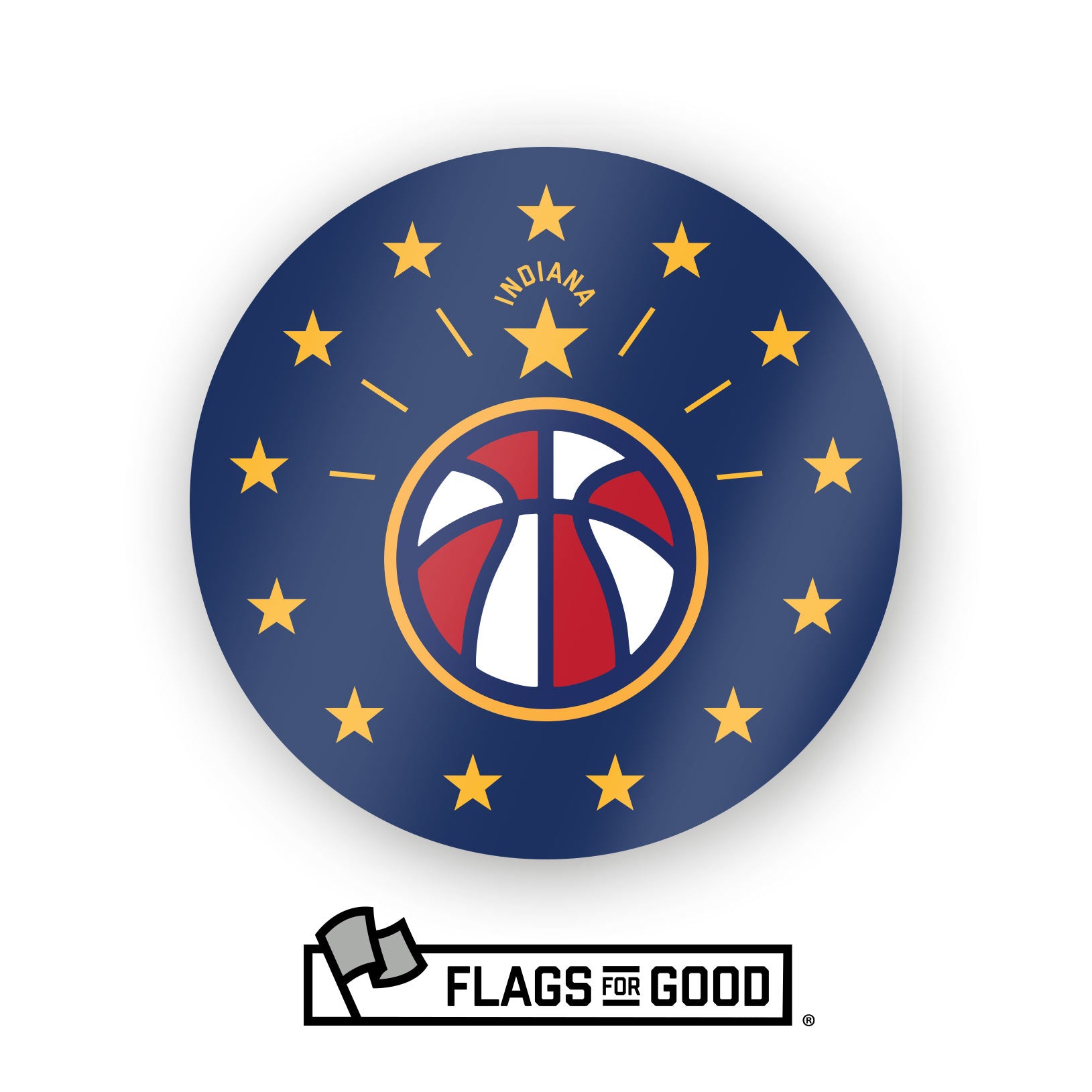 PREORDER Indiana Red & White Basketball Sticker