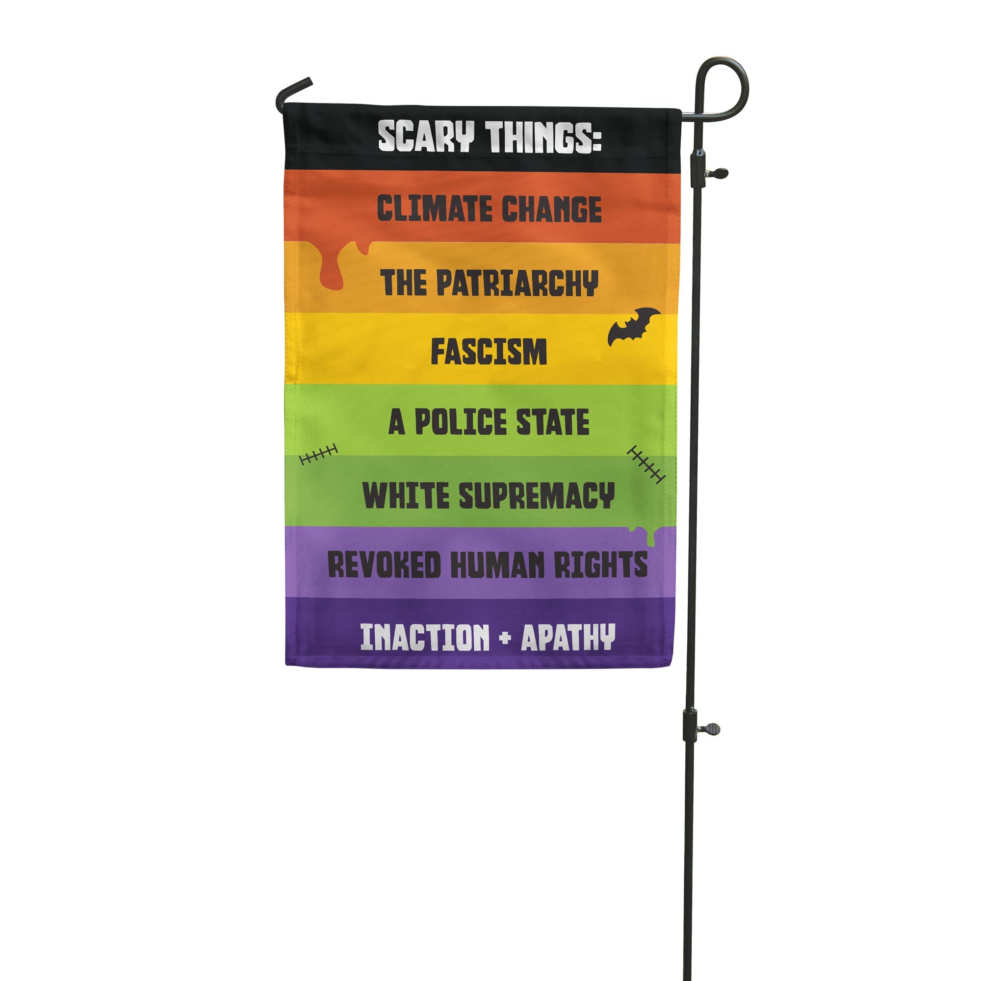 Full color flag with text on a white background. Made by Flags for Good