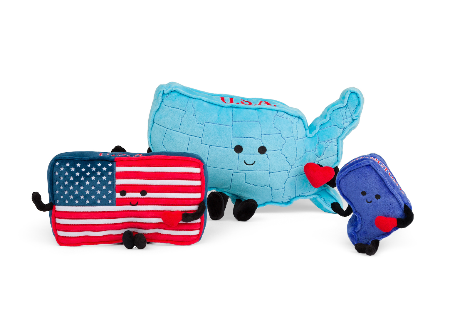 USA Mascot Map Pillow | Educational Plush Toy | Stuffed States USA