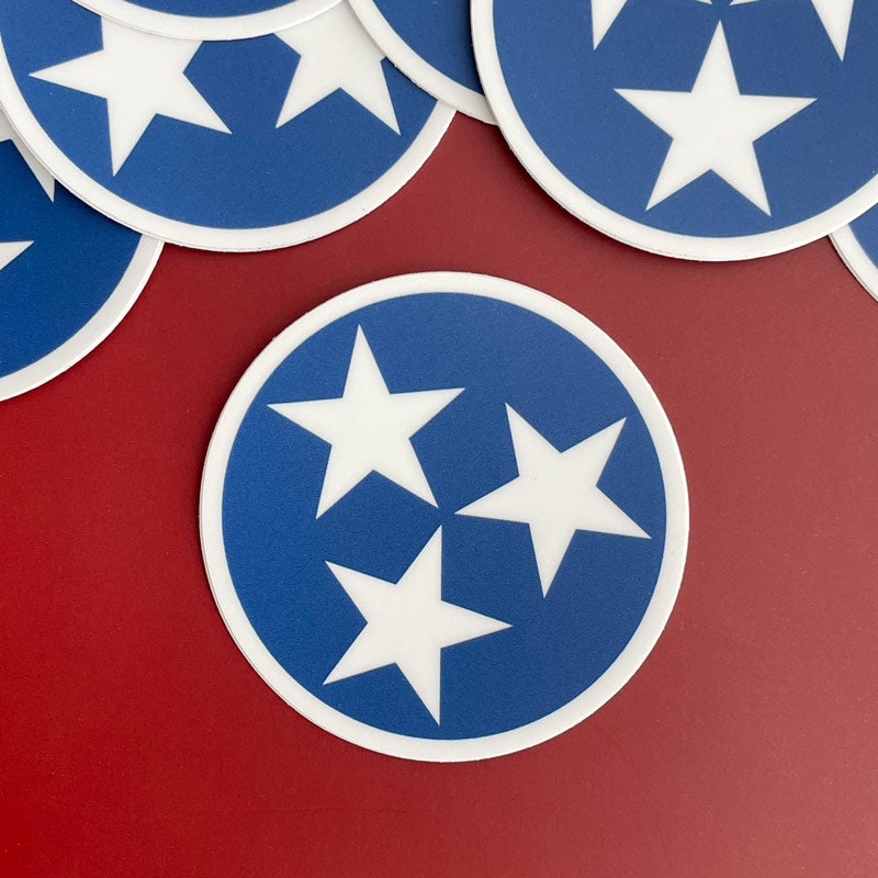 Tennessee circular tristar vinyl sticker
