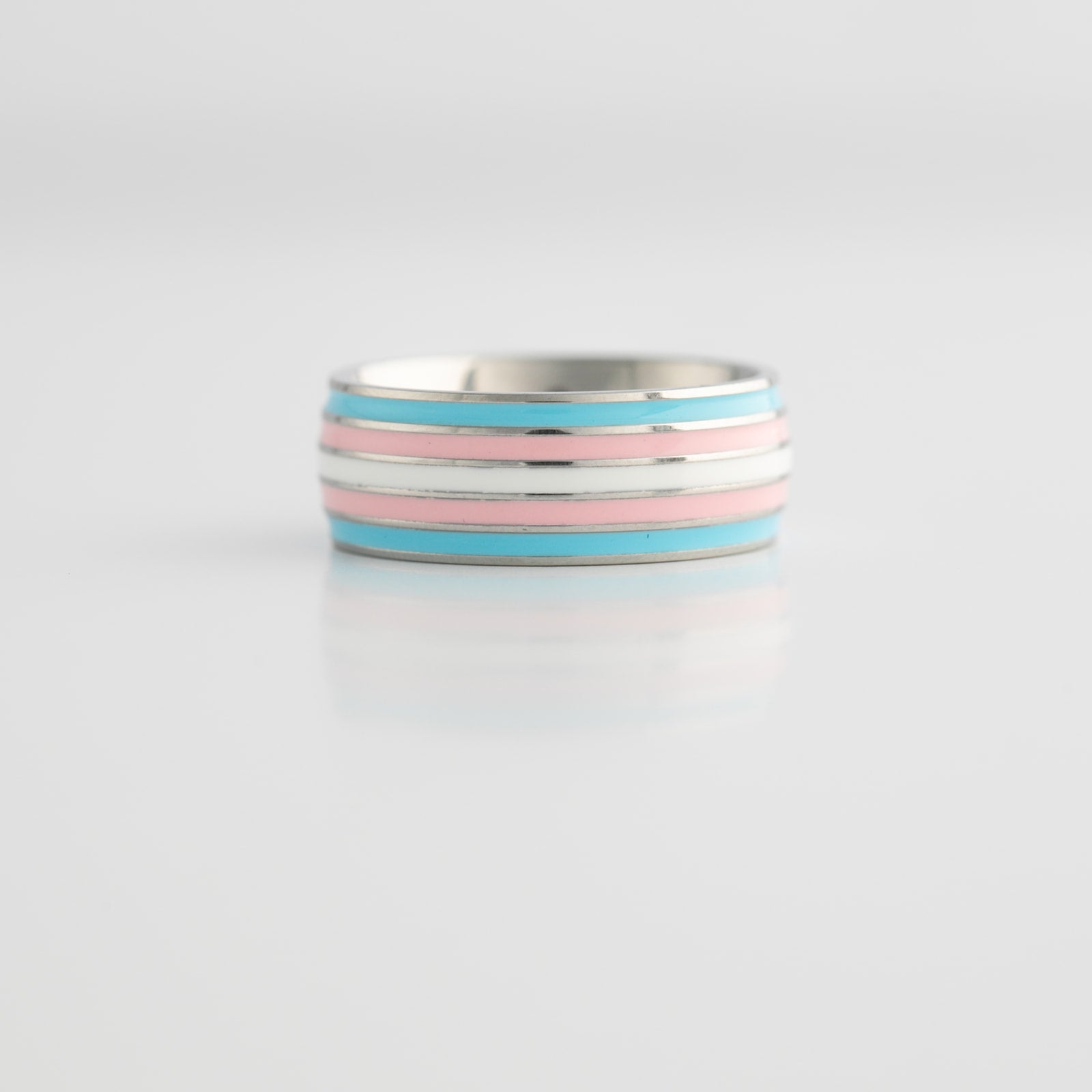 Trans Pride Ring | Transgender Stainless Steel Band Ring