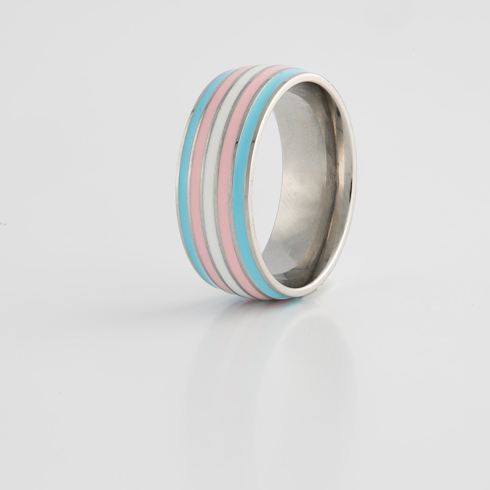 Trans Pride Ring | Transgender Stainless Steel Band Ring