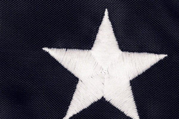 Detail of the stars on repatriot USA flag