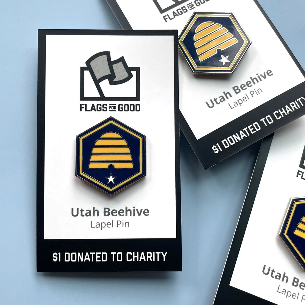 Utah Beehive Hard Enamel Lapel 
Pin by Flags for Good