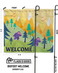 bigfoot welcome garden flag from and back by flags for good