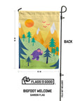 bigfoot welcome garden flag back side with no text by flags for good