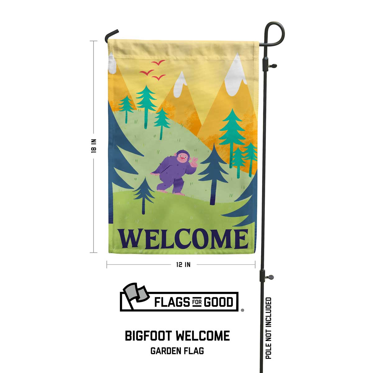 Bigfoot "Welcome" Garden Flag