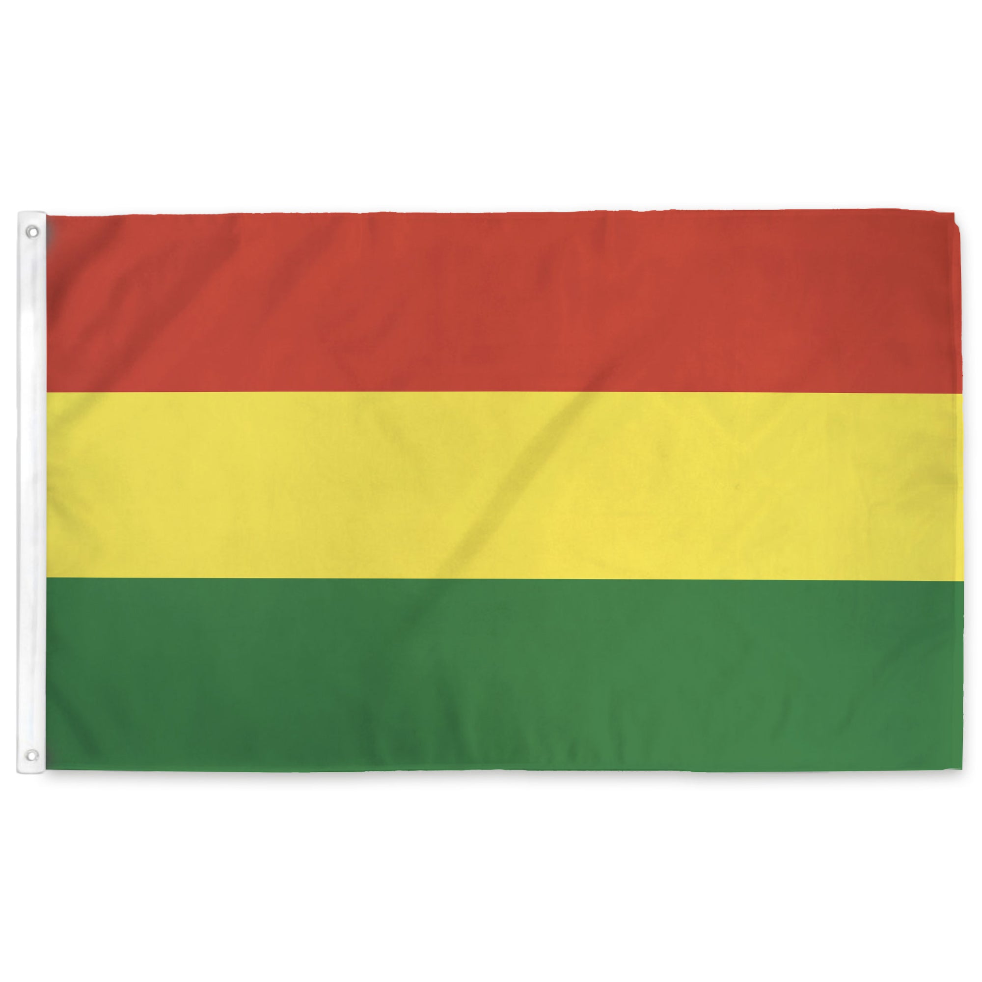 Bolivian civil flag - a tricolor with red, yellow, and green horizontal stripes.