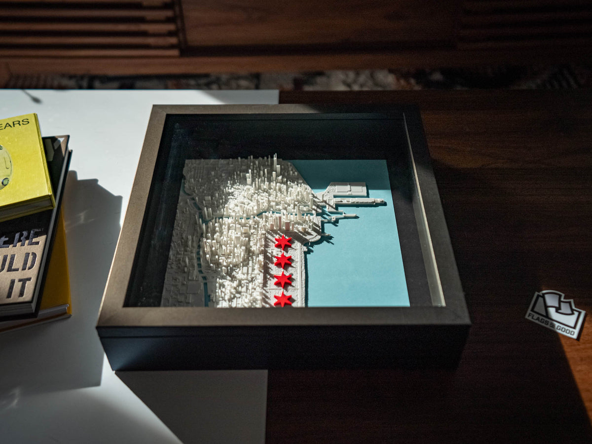 Chicago 3D City Map Framed Shadowbox