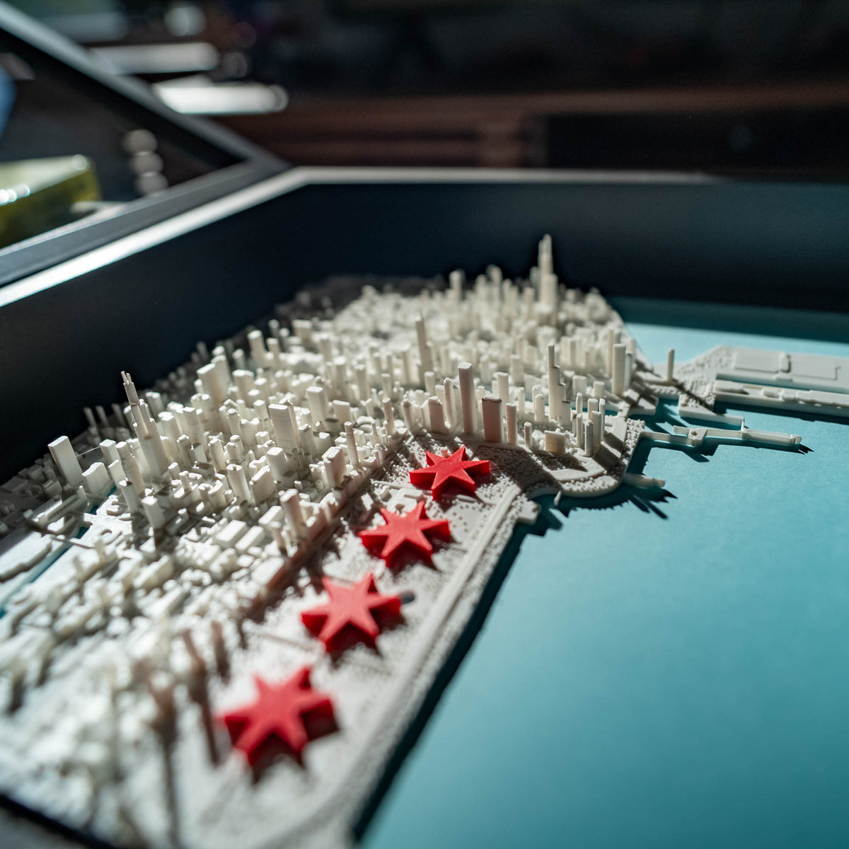 Chicago 3D City Map Framed Shadowbox