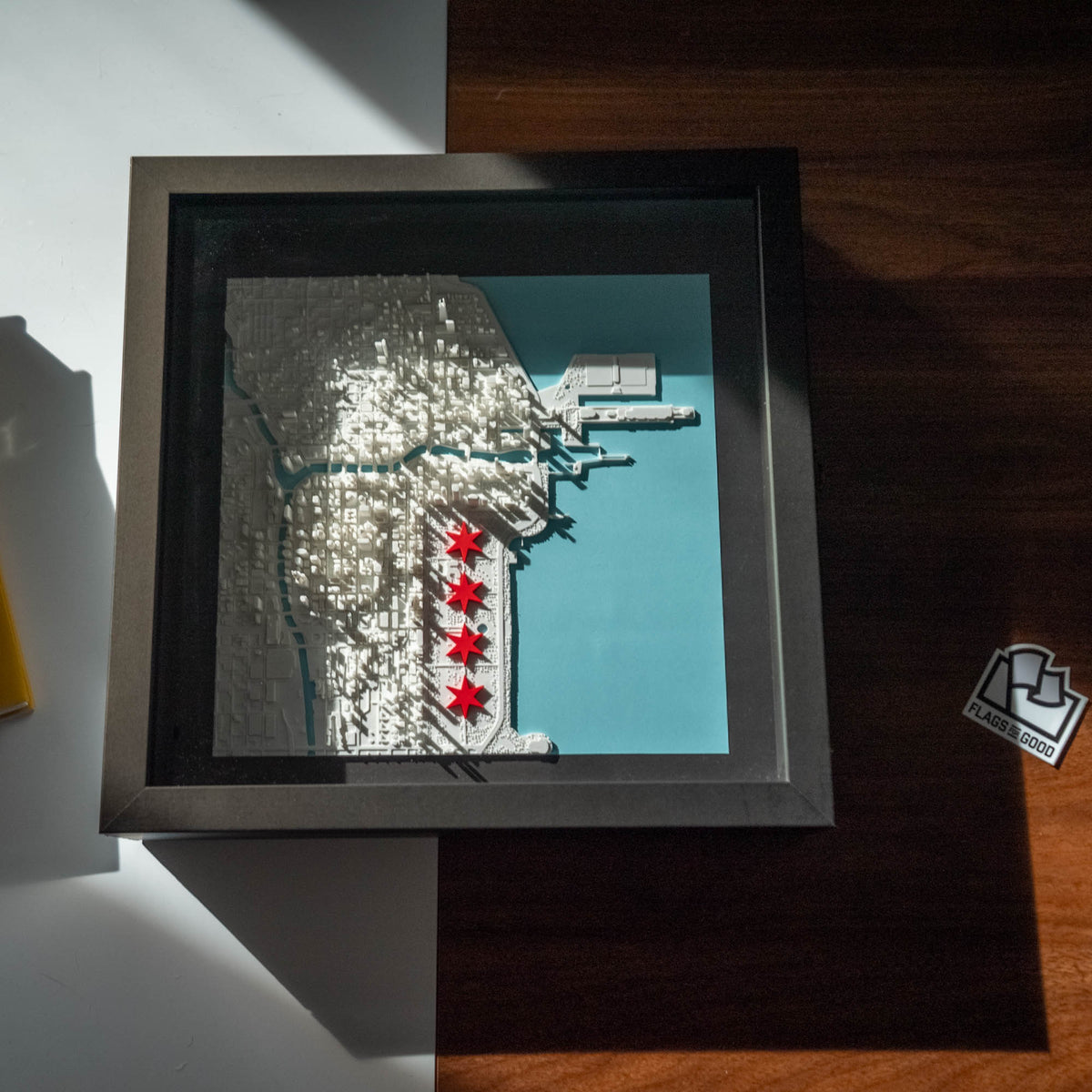 Chicago 3D City Map Framed Shadowbox