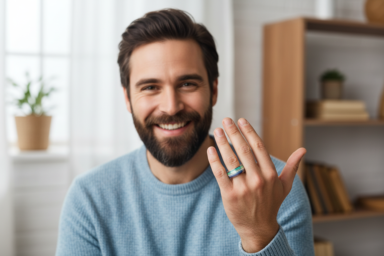 MLM Pride Ring | Men Loving Men Stainless Steel Band Ring