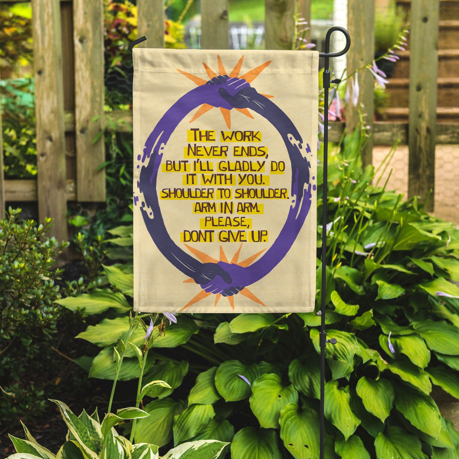 Don't Give Up Garden Flag