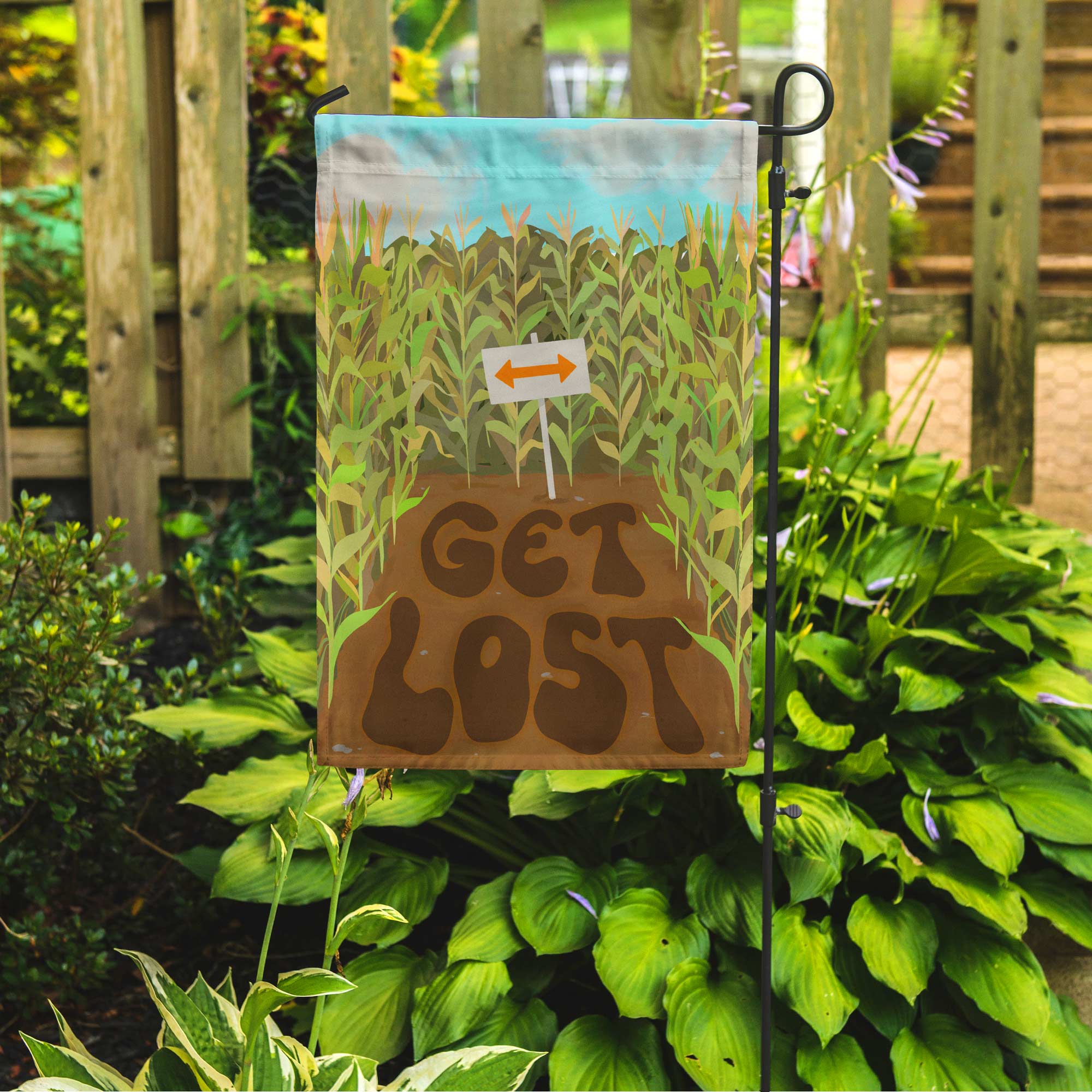 PREORDER Get Lost Corn Maze Garden Flag