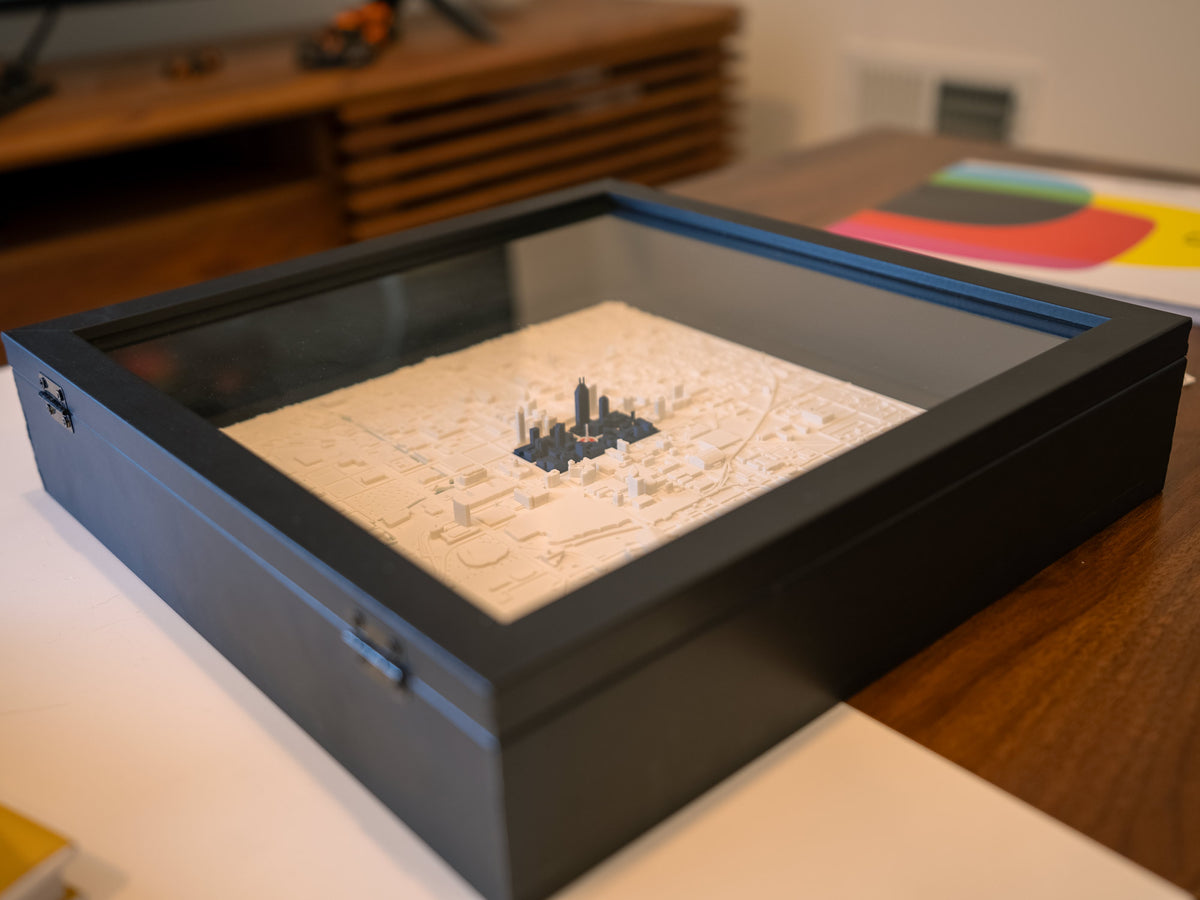 Indianapolis 3D City Map Framed Shadowbox