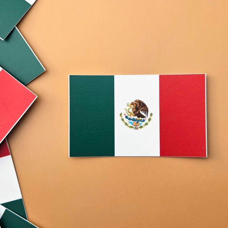 Mexican flag on an orange background
