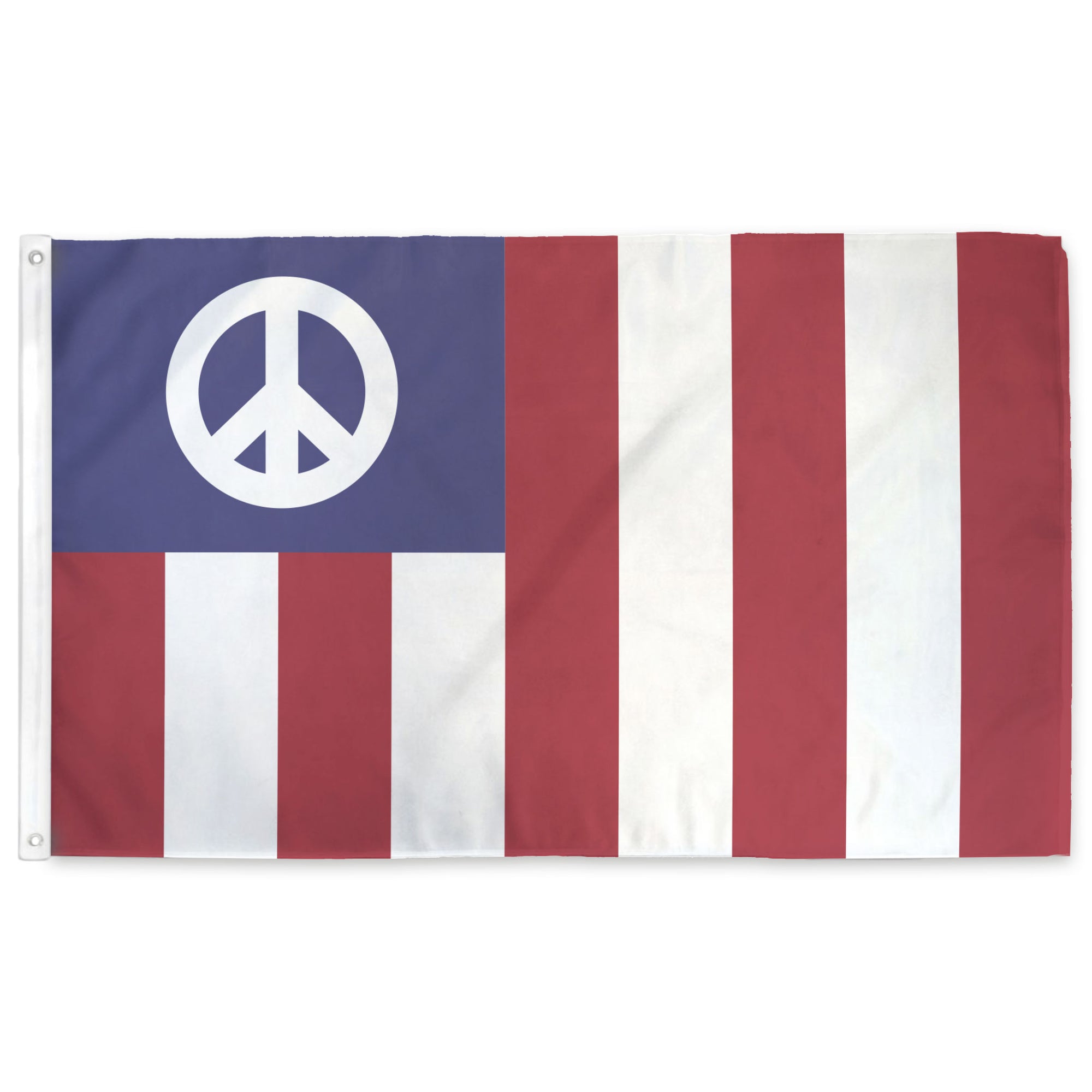 Peace Sign + USA Rebellious Stripes Flag
