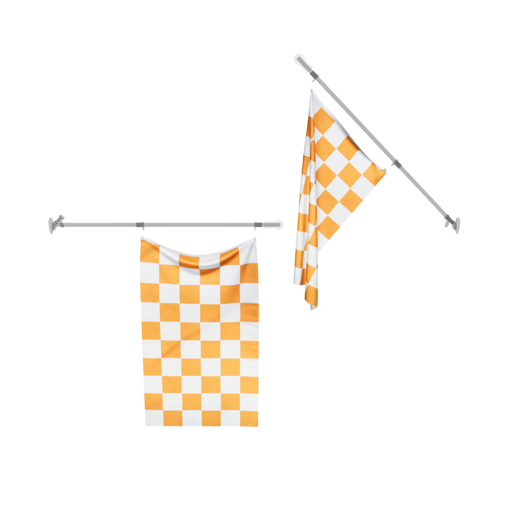 Orange Checkered Flag 3D Model