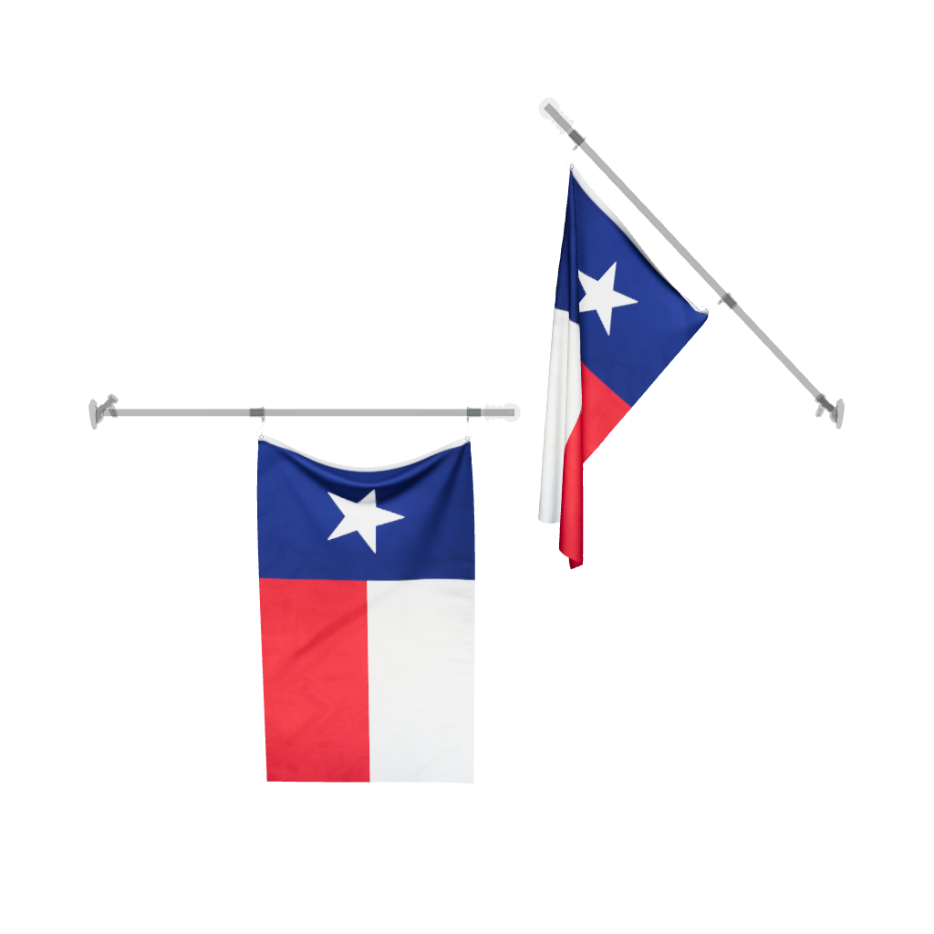 Texas State Flag 3D Model on a flag pole