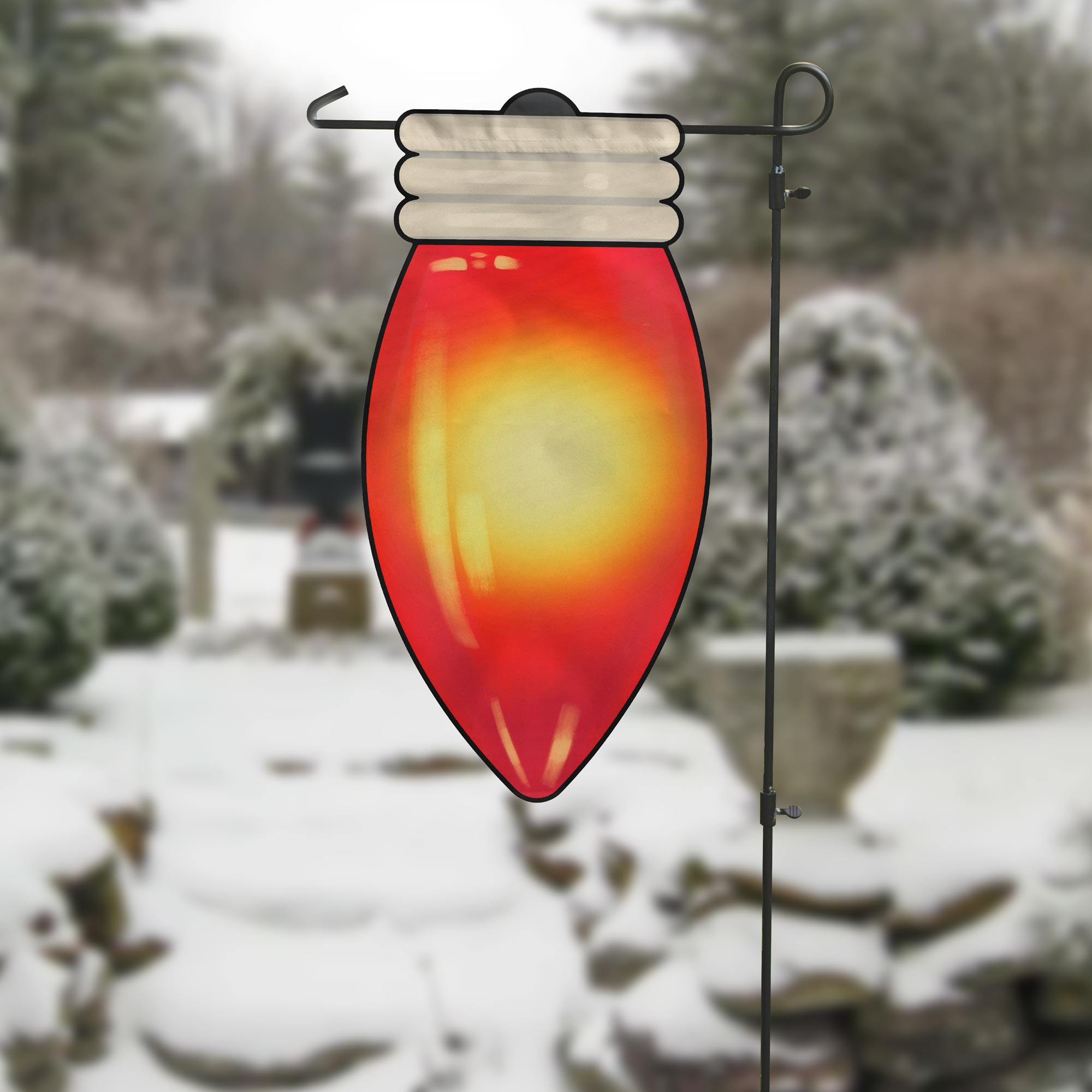 Red Holiday Bulb Garden Flag