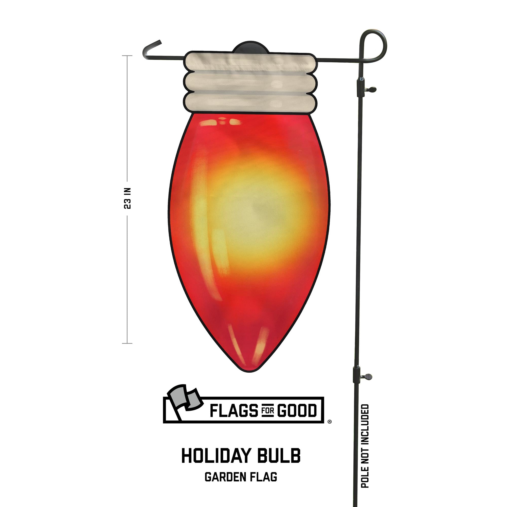 Red Holiday Bulb Garden Flag