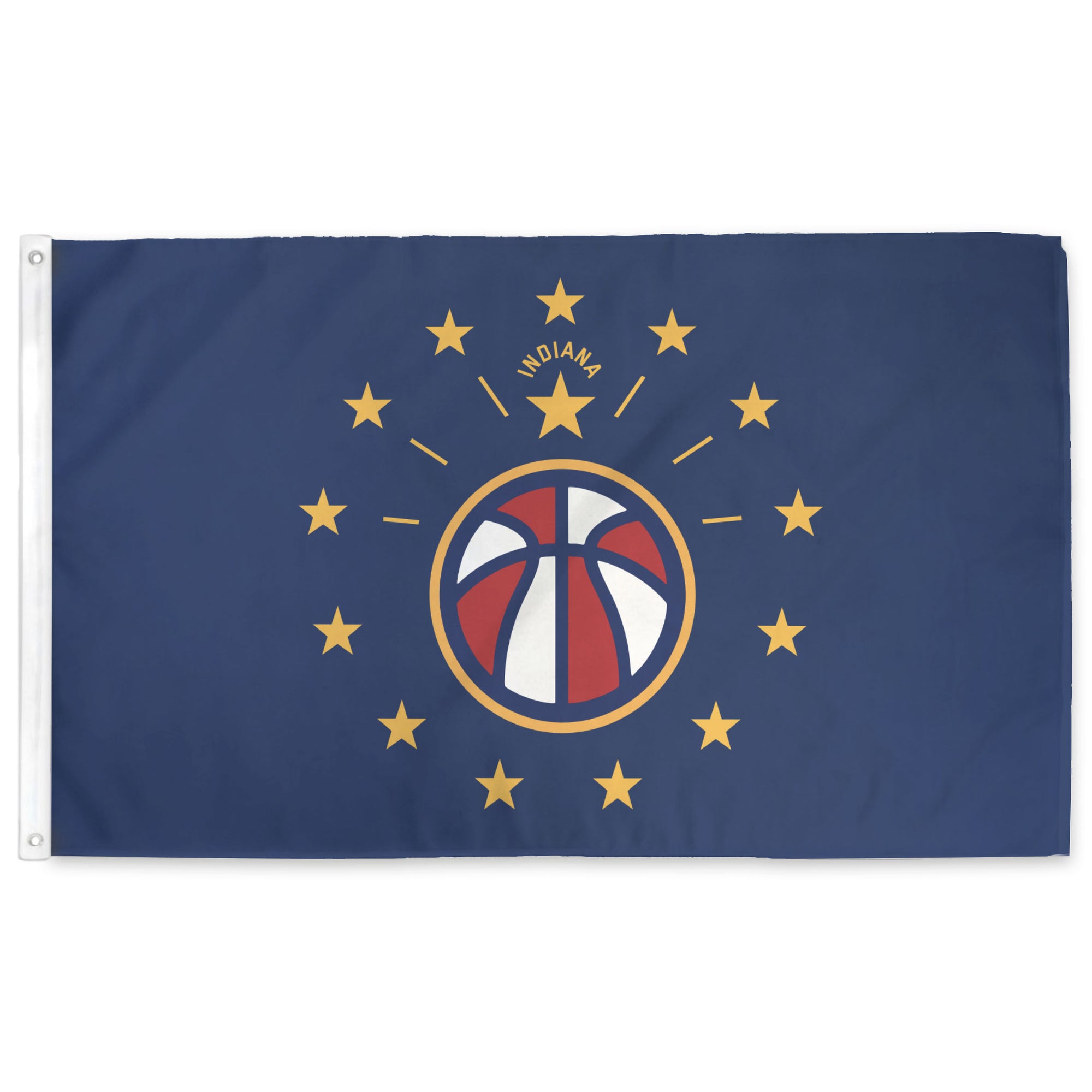 Red & White Indiana Basketball Flag