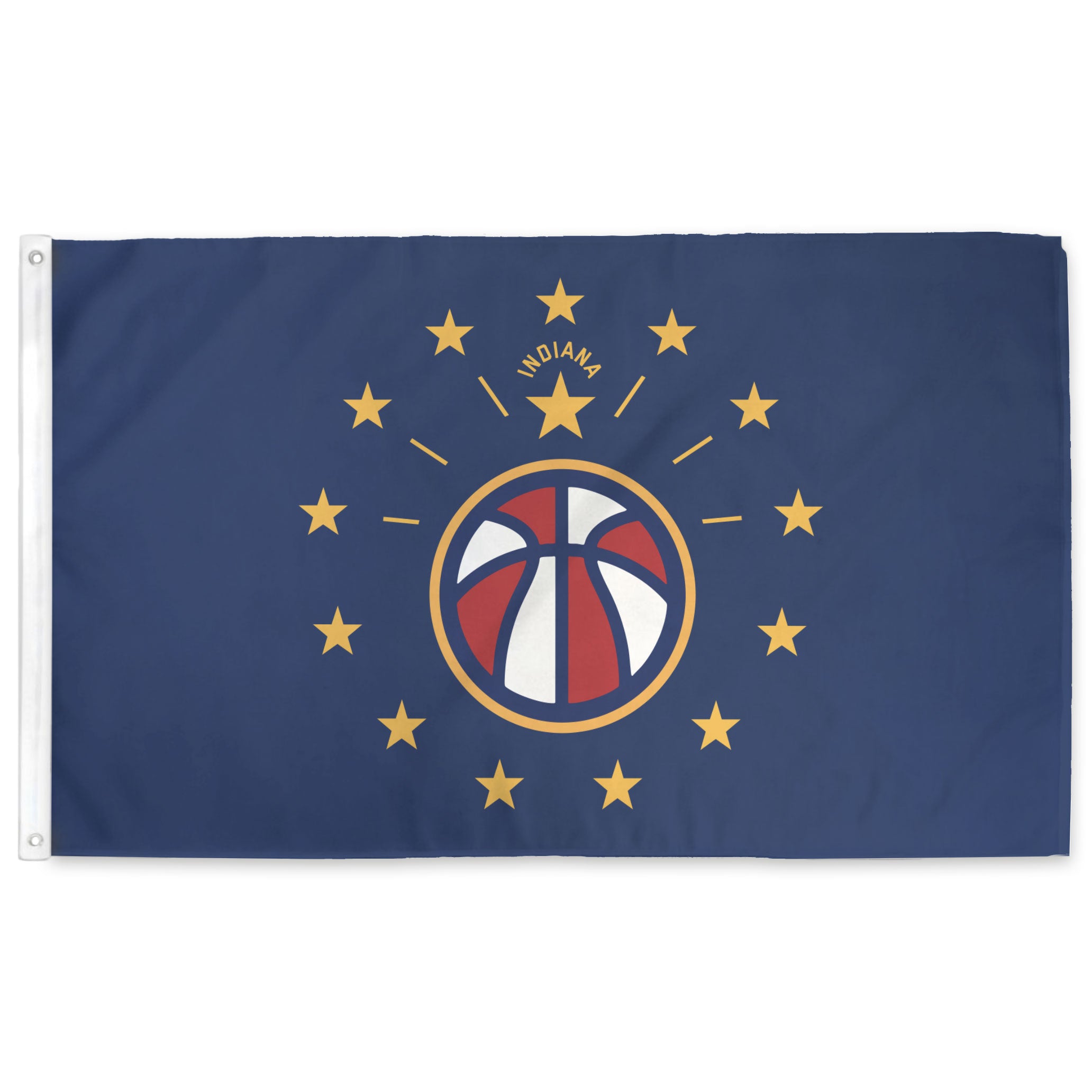 Red & White Indiana Basketball Flag