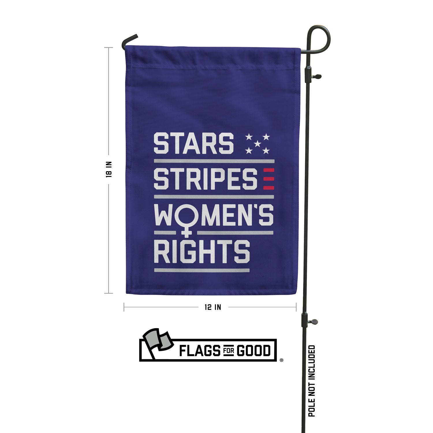 Stars Stripes Women's Rights Garden Flag made by Flags For Good