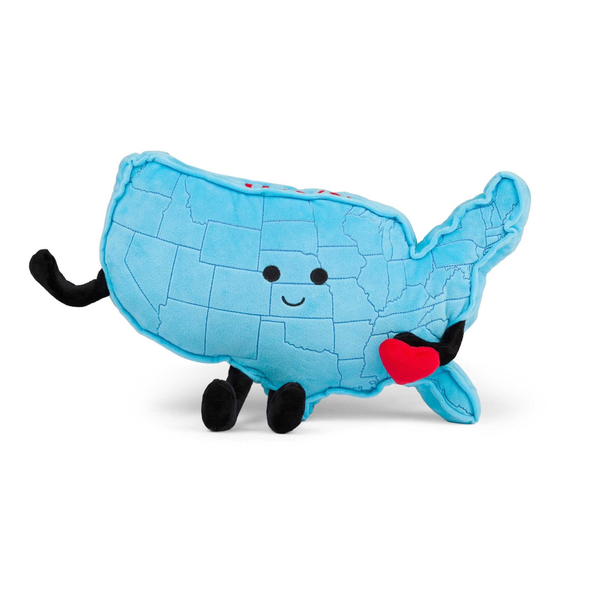 USA Mascot Map Pillow | Educational Plush Toy | Stuffed States USA
