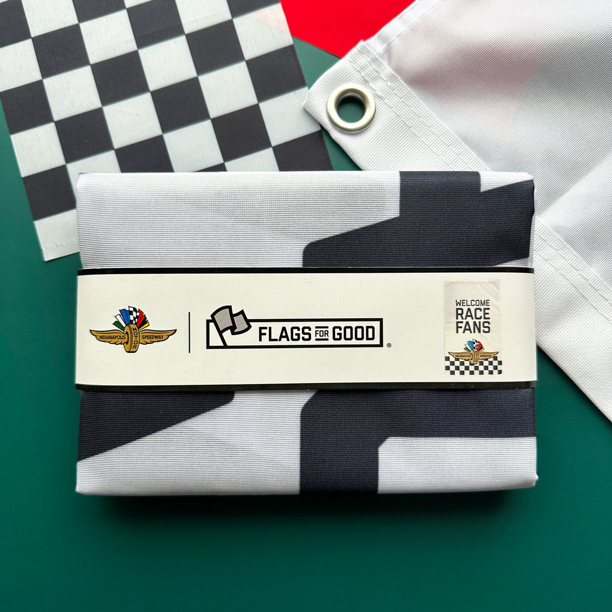 "Welcome Race Fans" Indianapolis Motor Speedway® Vertical Checkered Flag