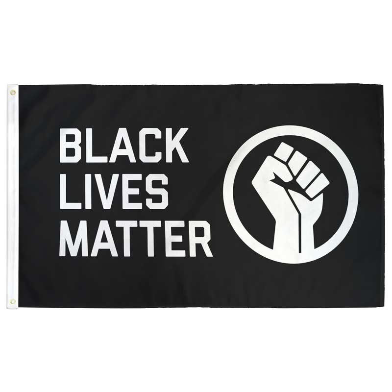 Black Lives Matter Flag with Raised Fist
