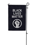 Black lives matter with raised fist garden flag