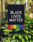 Black lives matter rainbow pride garden flag 