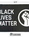 black lives matter and BLM fist flag