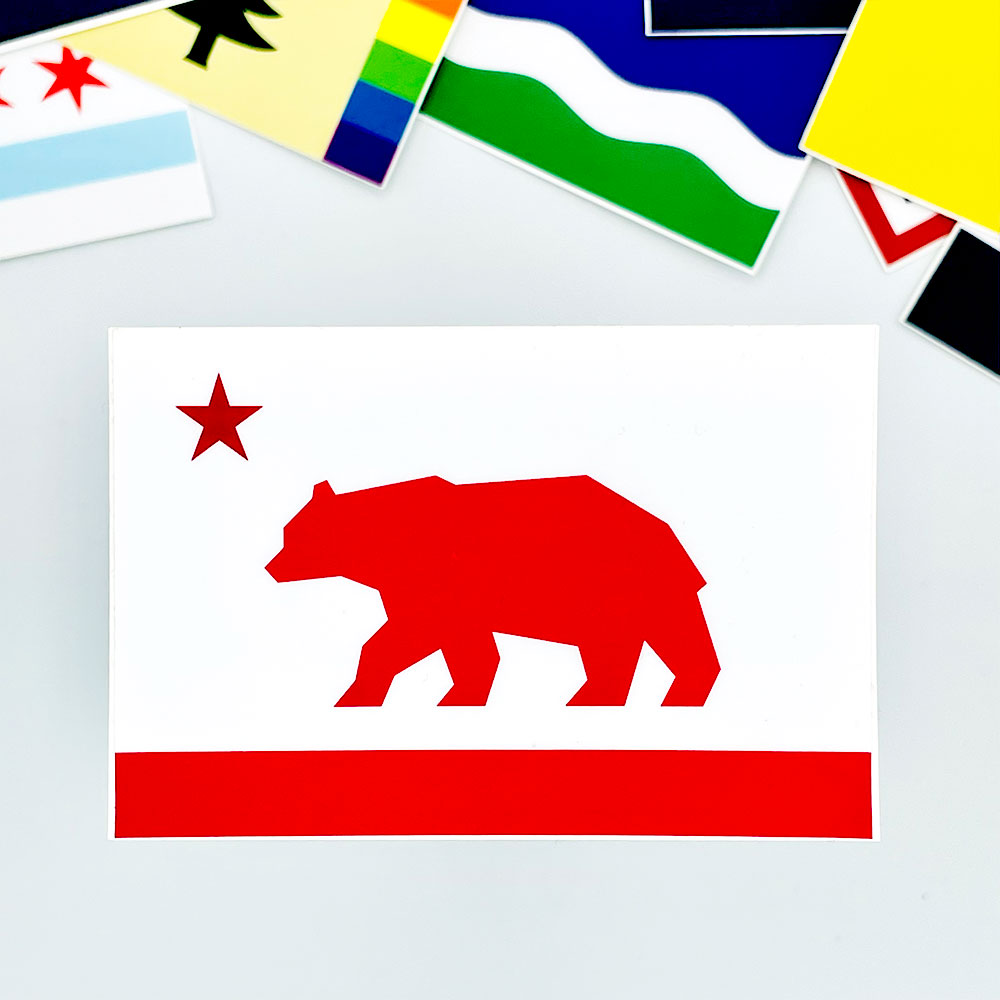 Redesigned California State Flag Sticker