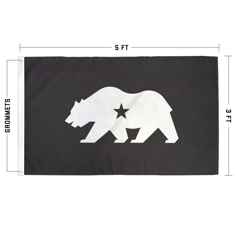 Black California Bear Flag