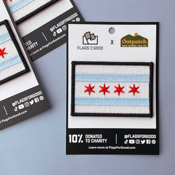 Chicago City Flag Stick On Patch by Flags For Good and Outpatch