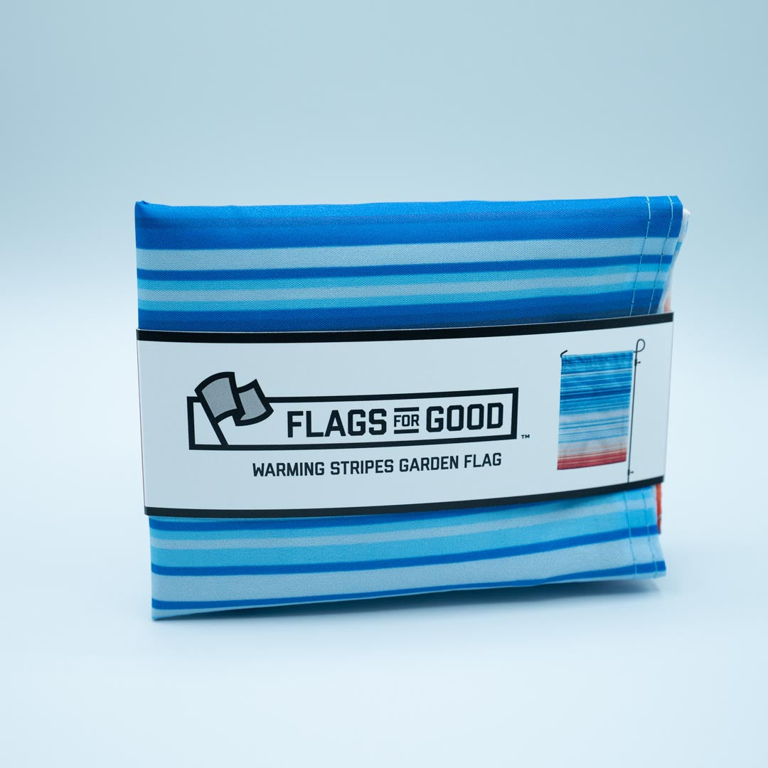 Temperature Rise Flag Climate Warming Stripes Garden Flag | Flags for Good
